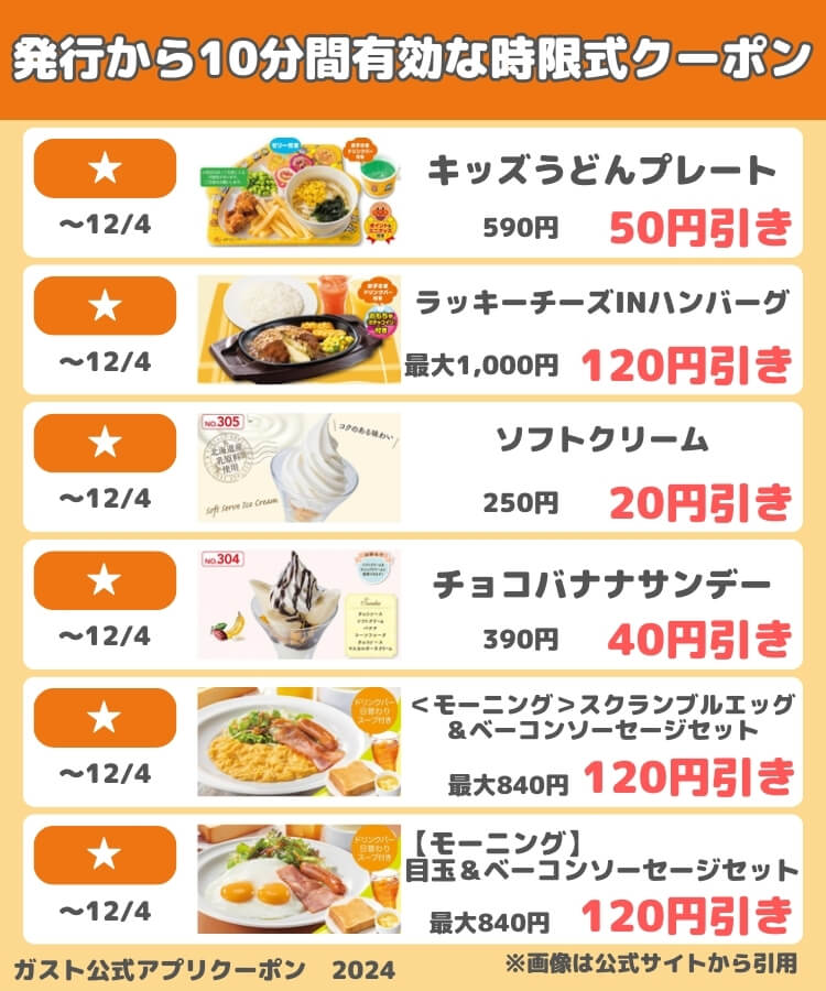 11月30日更新】ガストの最新クーポン番号一覧│チラシ、冊子、99円ドリンクバー裏技＆半額クーポンなどお得クーポン総まとめ！ | ファミレスクーポン 情報まとめ♡お得マニアきぬはなブログ