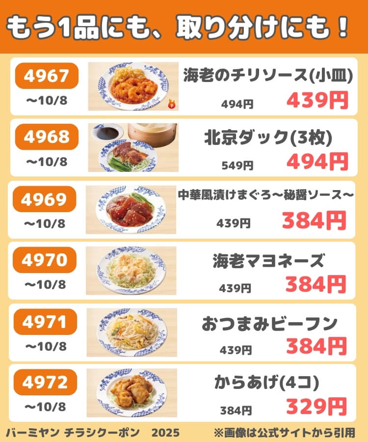 バーミヤンチラシクーポン